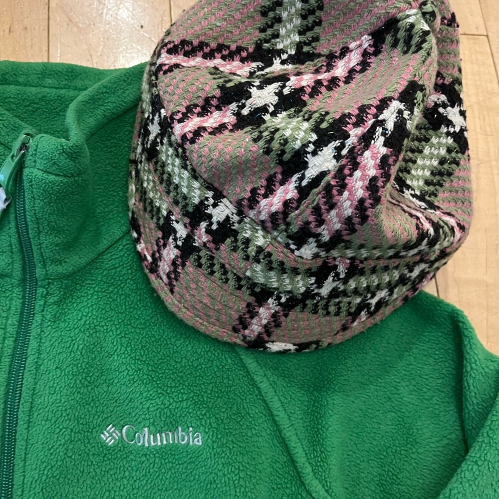 Crowncap Camel, Green & Pink Plaid Small Brim Hat